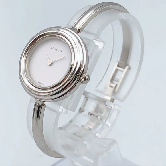 Gucci Silver Bracelet Watch with all bezels shown